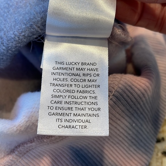 Lucky Brand Crew Neck White, Blue, and Pink Tye Dye Sweatshirt, sz Small - Picture 6 of 10